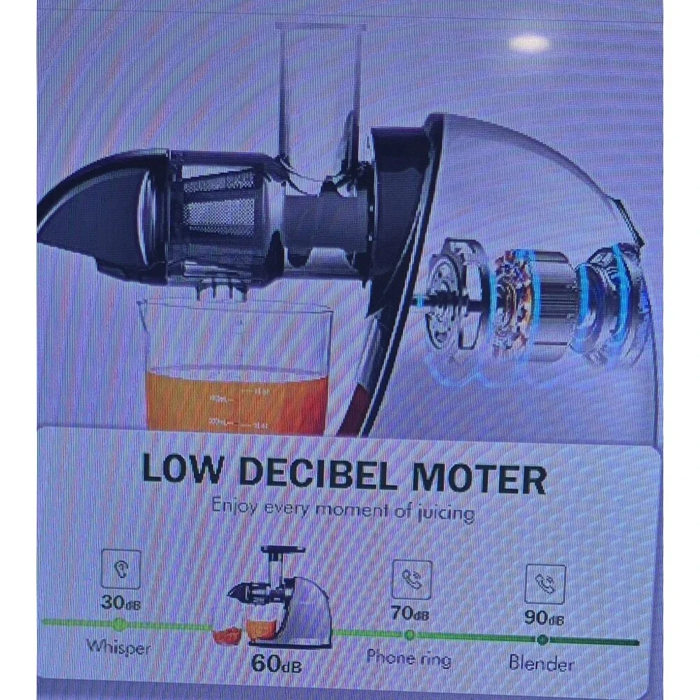 New In Box AMZCHEF Slow Juicer ZM1532 Low Decibel 90% Juice Yield Upgraded Auger